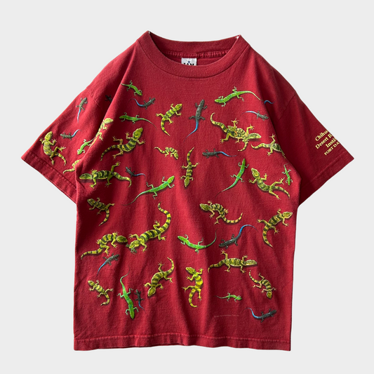 90's Chihahuan Desert Research Institute トカゲ総柄Tシャツ(M)/B1930T-SO