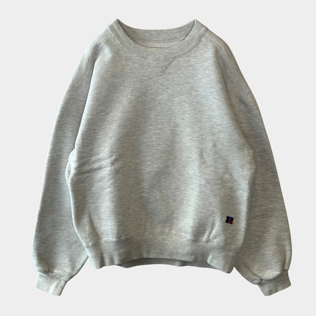 90's L.L.Bean×Russell ラッセル スウェット 無地 ライトグレー(M)/A9045S-SO