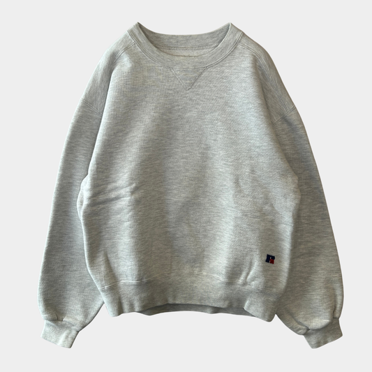 90's L.L.Bean×Russell ラッセル スウェット 無地 ライトグレー(M)/A9045S-SO