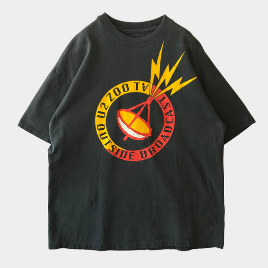 90's U2 "OUTSIDE BROADCAST"ツアーTシャツ 黒/A7254T-SO