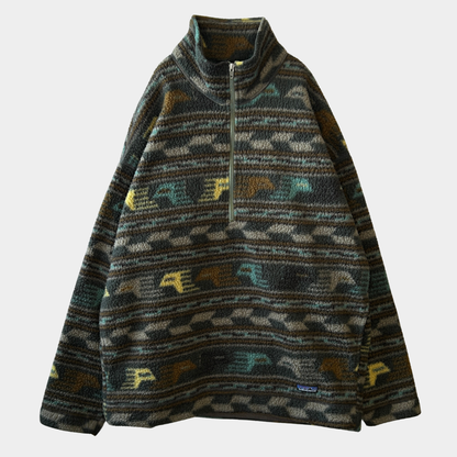 90's Patagonia パタゴニア シャーリングシンチラセーター アナトリア柄 フリース (XL)/C0093F-SO