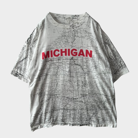 90's ACCORD MICHIGAN 地図Tシャツ 白 (サイズ不明)/B1934T-SO