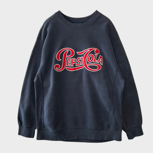 90's  MV SPORT  PEPSI COLA  リバースウィーブ 企業 スウェット ネイビー L /B3058S-SO