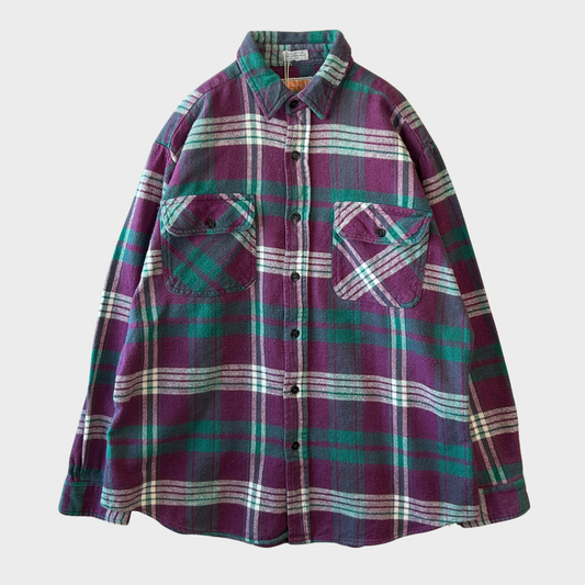 00's RUGGED TRAIL チェック フランネルシャツ パープルグリーン (L) /A8873SH-SO