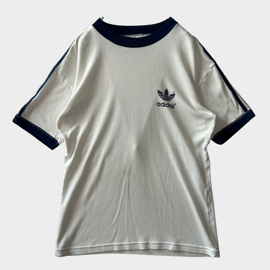 90's Adidas ゲームシャツ リンガーTシャツ 白 (サイズ不明)/A6405T-SO