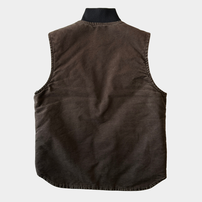 Carhartt カーハート ダックベスト V02 DKB ワークベスト ダークブラウン(M)/C0419V-SO