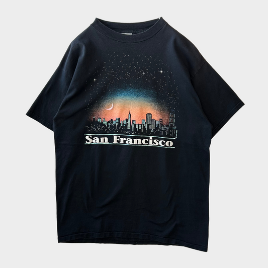 90's TULTEX San Francisco T-shirt 黒 (L)/B2107T-SO
