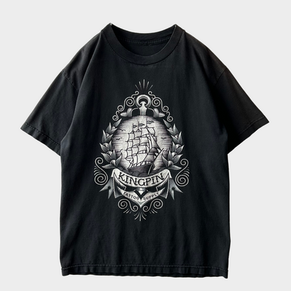 00's KINGPIN TATTOO SUPPLY Tシャツ 黒 (サイズ不明)/B1932T-SO