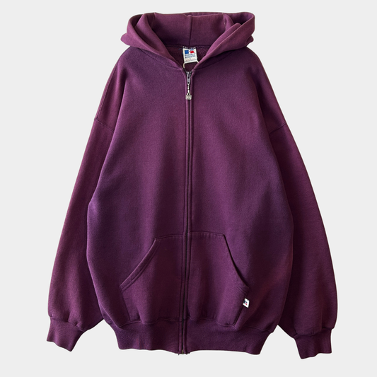 90's Russell ラッセル ジップアップフーディー スウェット パーカー USA製 紫(L)/A6630S-SO