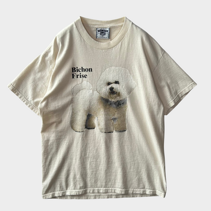 90's Lee Bichon Frise ビション・フリーゼ 犬 Tシャツ 白 (M