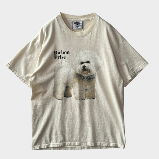 90's Lee Bichon Frise ビション・フリーゼ  犬 Tシャツ 白 (M)/B2021T-SO