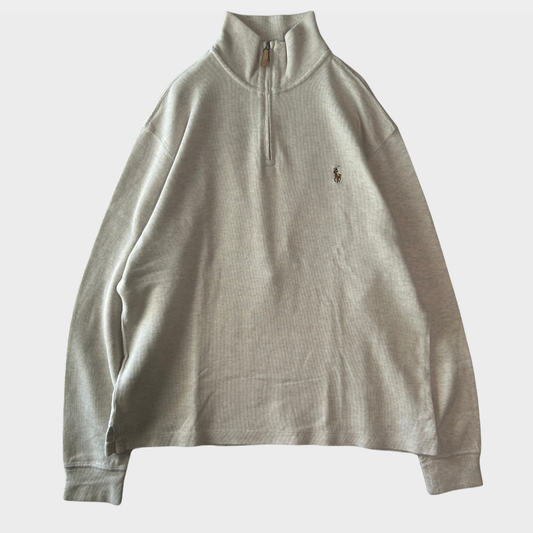 00's Polo by Ralph Lauren ラルフローレン クォータージップスウェット 白系(M)/A1453S-SO