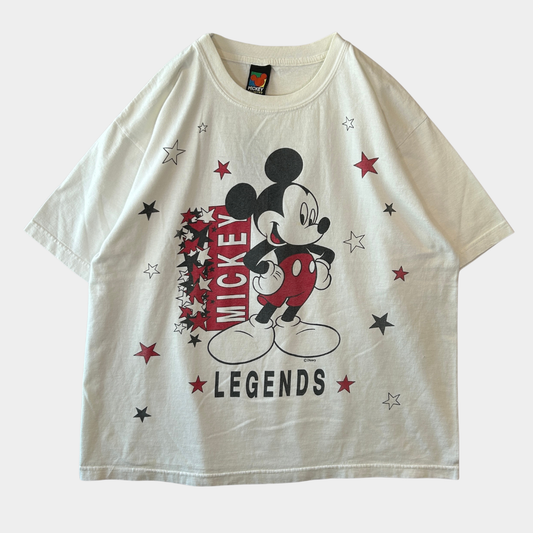 90's Mickey Unlimited LEGENDS ミッキー・マウス キャラクターTシャツ Disney 白/A7594T-SO