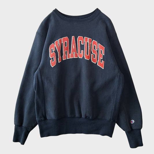 90's Champion Reverse Weave Syracuse リバースウィーブ カレッジスウェット 紺 (L)/C0244DS-SO