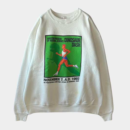 90's Fruit of the loom ダイナソーダッシュ November 7, A.D. 1992 記念スウェットシャツ 白 (XL)/B1472S-SO