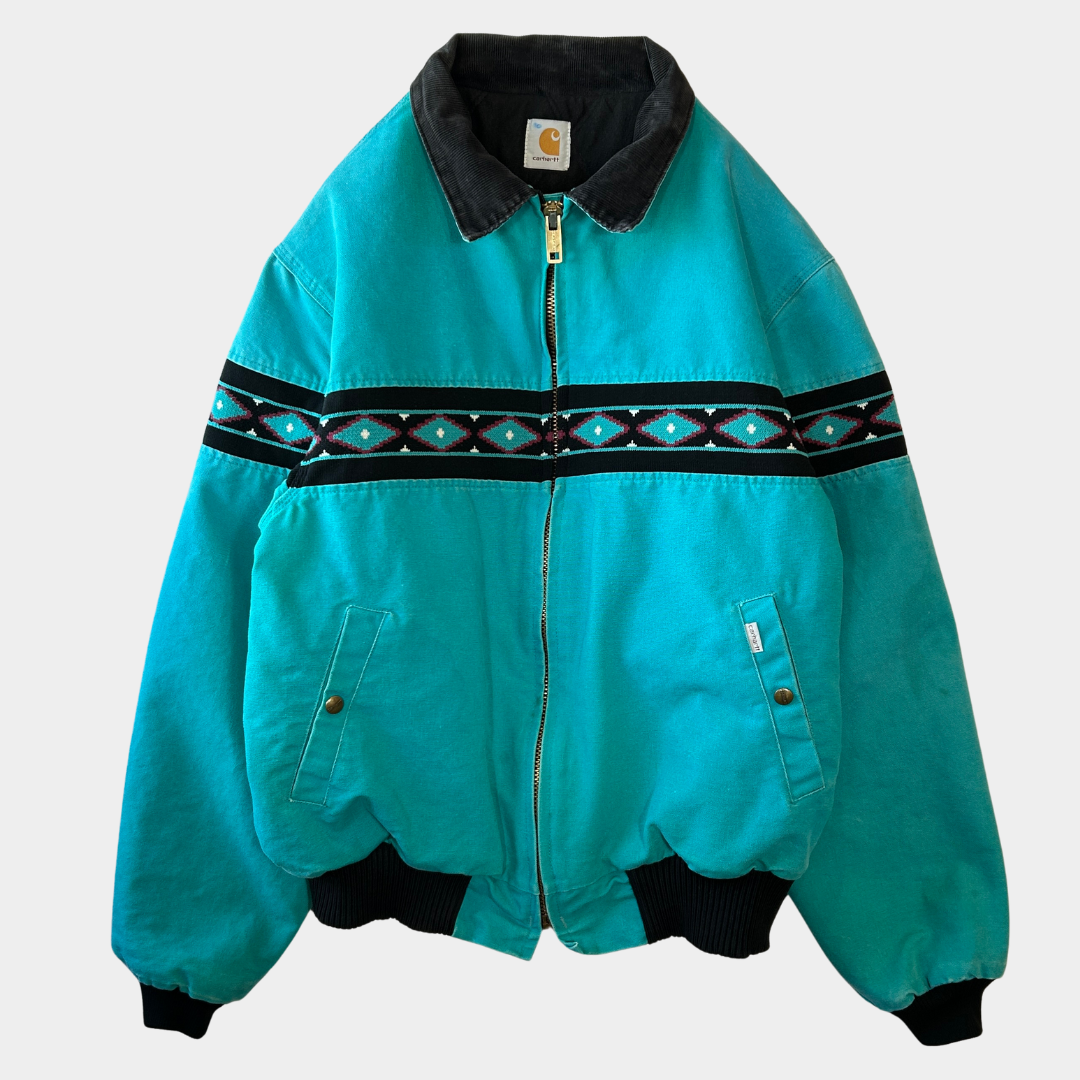 90's Carhartt カーハート South West Collection サウスウエストジャケット JQ041 Teal /B3421J-SO