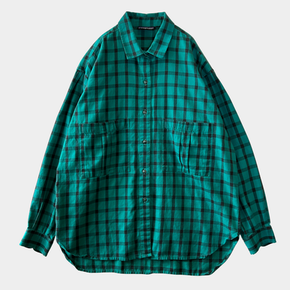 90's Patagonia パタゴニア チェックシャツ  エメラルドグリーン/C1486SH-SO