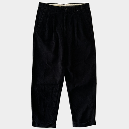 00's preswick&moore タック入り コーデュロイパンツ 黒 (w34)/B4415P-SO