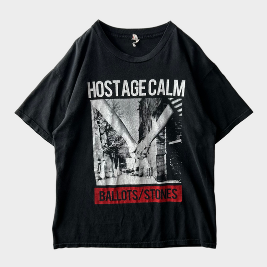 00's AL STYLE HOSTAGE CALM メッセージTシャツ 黒 (L)/B2040T-SO