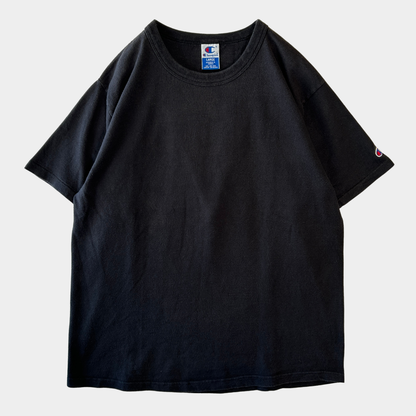 90's Champion 無地Tシャツ ブラック 目無し コットン100% (L)/A4106T-SO
