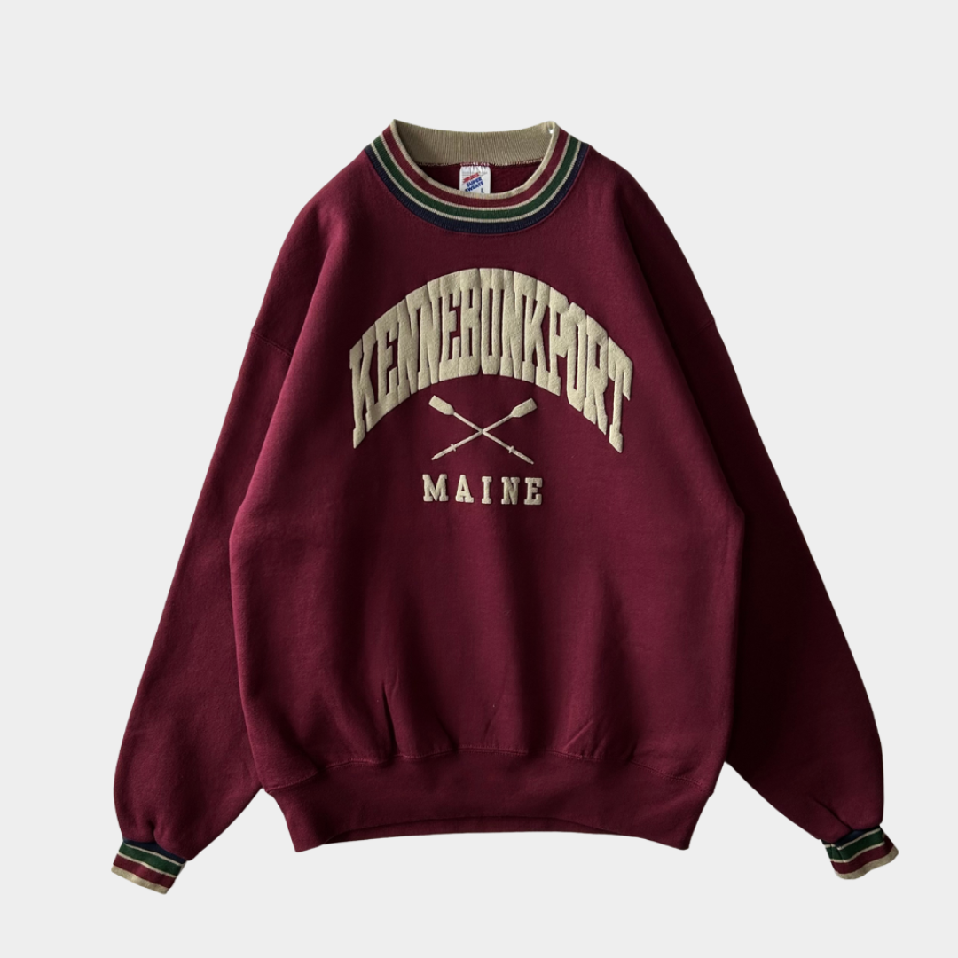 90's KENNEBUNKPORT  MAINE スウェット ワインレッド (L)/B1161S-SO
