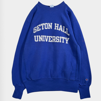 90's リバースウィーブ SETON HALL UNIVERSITY  青 (XL)/A0273S-SO