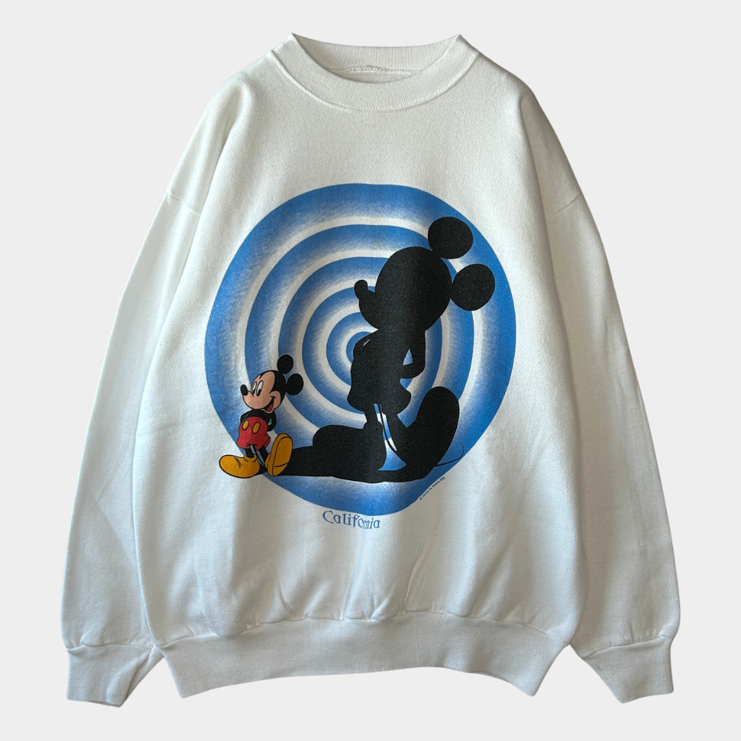 90~00's Disney ディズニー ミッキー グラフィックスウェット 白 (サイズ不明)/B1096S-SO