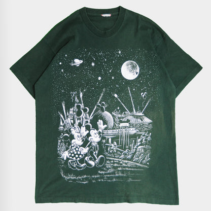 Disney Mickey&Minnie 惑星 Tシャツ 緑/A4027T-SO