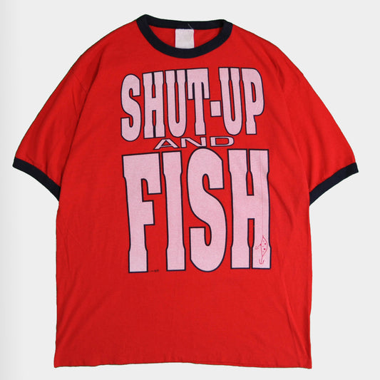 90's SHUT UP FISH Tシャツ (M)/A2777T-S