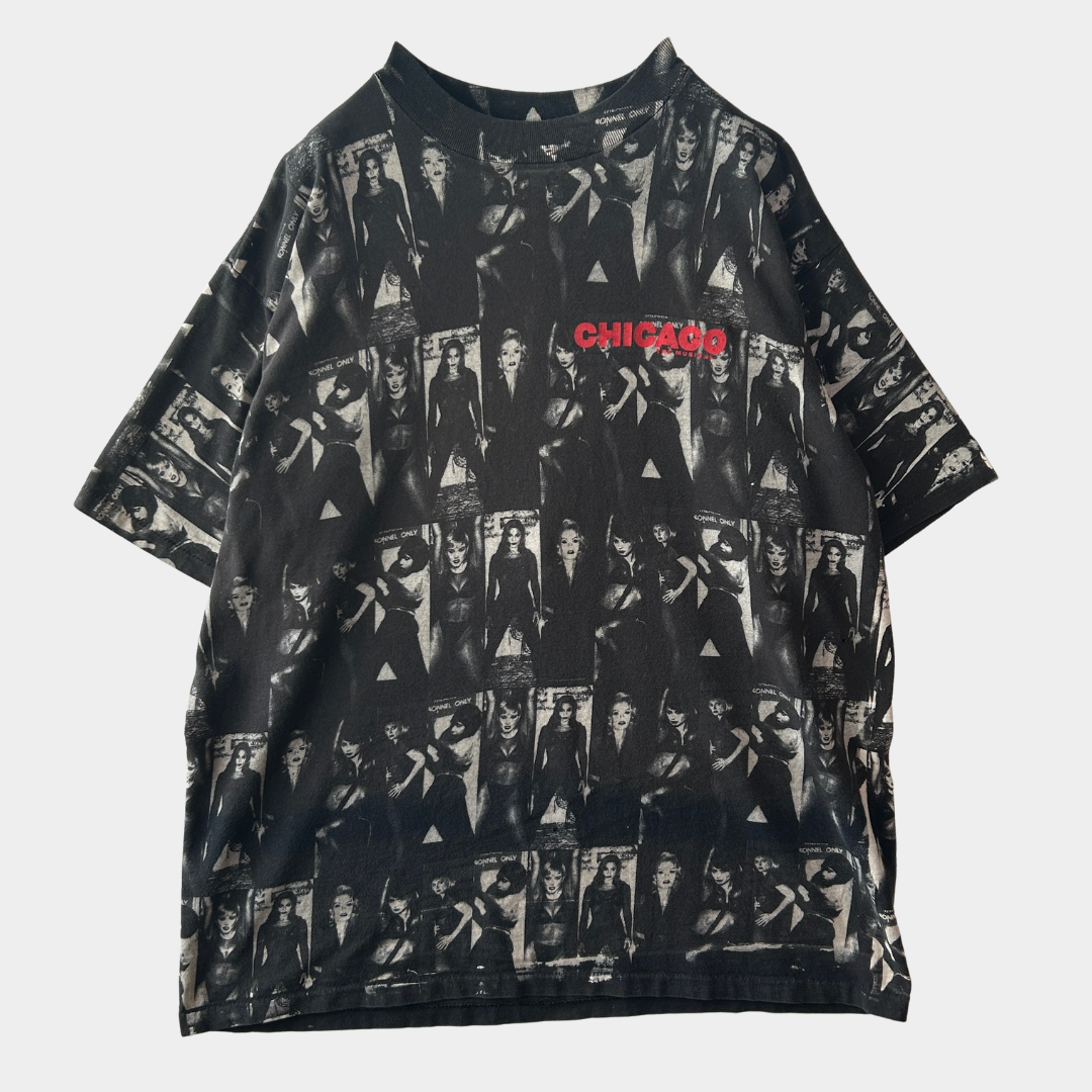 90's All sport ミュージカル CHICAGO フォトプリントTシャツ 黒 (XL)/C1046T-SO