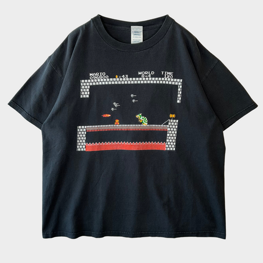 00's DELTS SUPER MARIO Nintendoスーパーマリオ ゲームTシャツ 黒 (L)/B2708T-SO