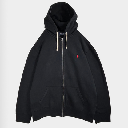 00's  Ralph Lauren ジップアップフーディ 黒 (XXL)/A2635S-SO