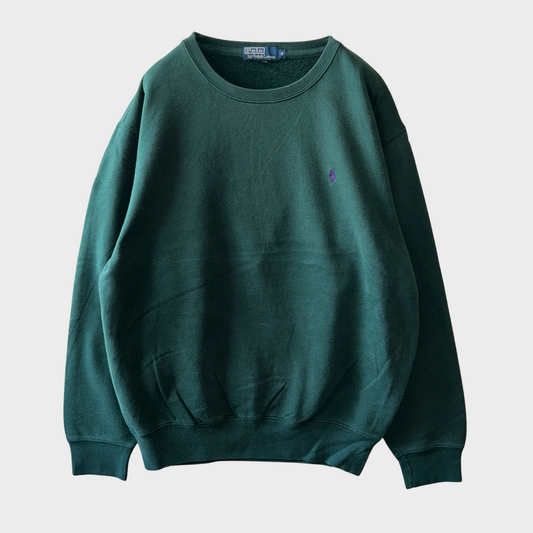 00's  Ralph Lauren  ポニー刺繍 スウェット 緑 M /A8344S-SO