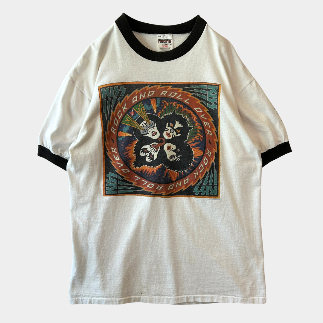 90's KISS キッス ”ROCK AND ROLL OVER" リンガーTシャツ バンドT (L)/A7174T-SO