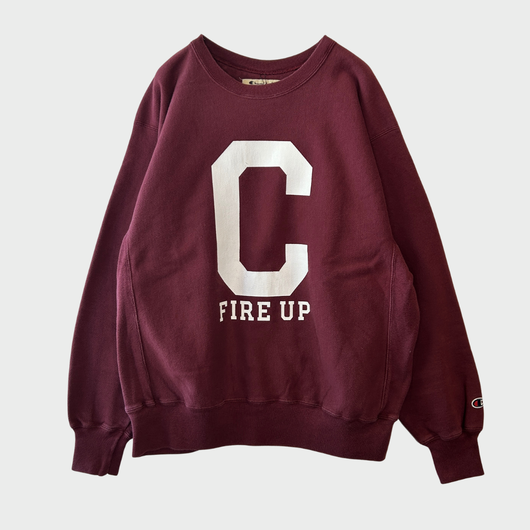 00's  Campion  PREMIUM REVERSE WEAVE リバースウィーブ C FIRE UP ワインレッド L /A5413S-SO