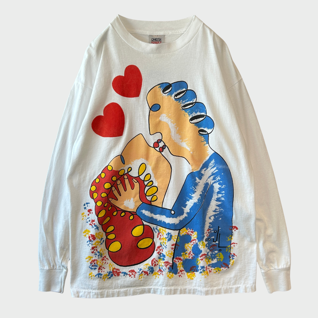 90's ONEITA POWER-T ”The Kiss" アートロンT 白(XL)/B3065T-SO