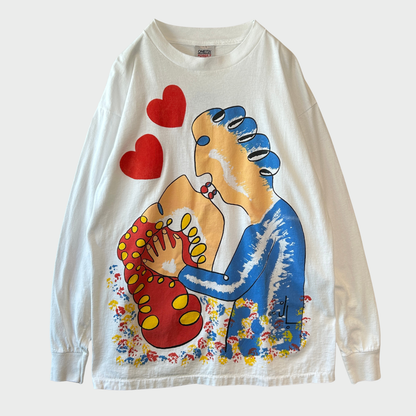 90's ONEITA POWER-T ”The Kiss" アートロンT 白(XL)/B3065T-SO