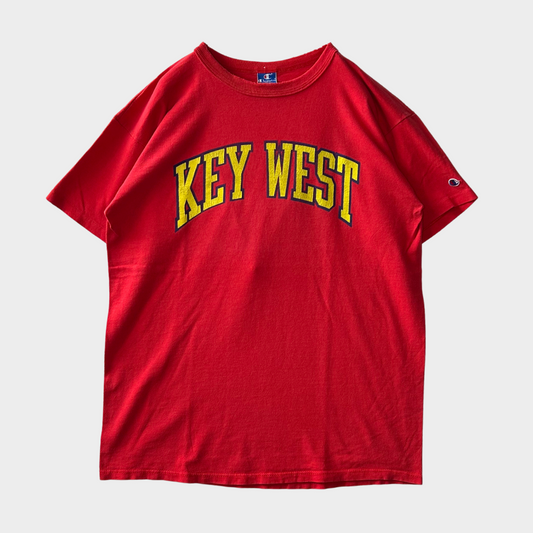 90's Champion KEY WEST 都市 Tシャツ 赤 (XL)/A3767T-SO