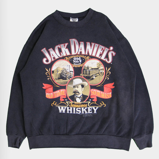 90S Jack Daniels プリントスエット 黒 (XL)/A3698S-SO