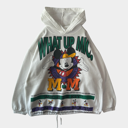 90's Mickey by Jerry Leigh "What Up Mic" フーディ 白 (ONE SIZE)/C1424S-SO