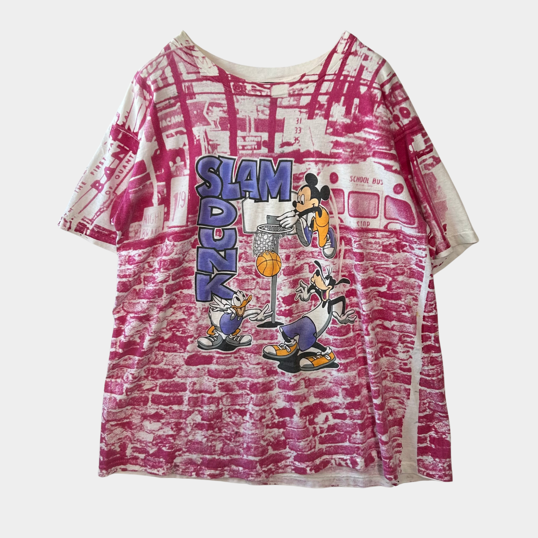 90's MICKEY UNLIMITED "SLAM DUNK" T-shirt (XL)/A6453T-SO