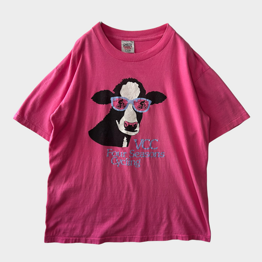 90's ONEITA VCC Four Seasons Cycling サイクリスト Tシャツ ピンク (XL)/B2540T-SO