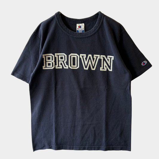 90's Champion BROWN カレッジTシャツ 紺 USA製 (M)/A6889T-SO