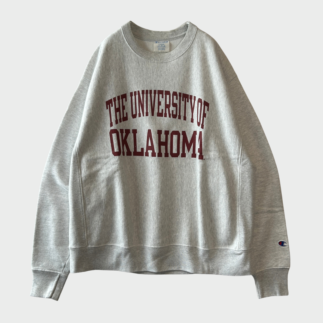 Champion Reverse Weave US企画 リバースウィーブ OKAHOMA カレッジスウェット アッシュ (L) /B4137R-SO