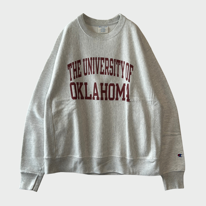 Champion Reverse Weave US企画 リバースウィーブ OKAHOMA カレッジスウェット アッシュ (L) /B4137R-SO