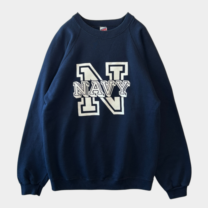 90's Soffe Sweats NAVY ラグランスウェット ミリタリー  紺 (L)/A8537S-SO