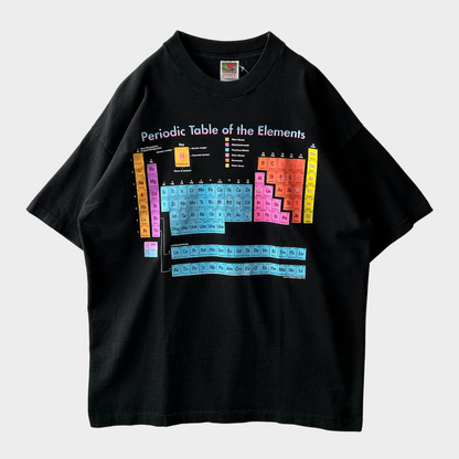 90's FRUIT OF THE ROOM 化学元素周期表 Tシャツ 黒 (XL)/B1984T-SO