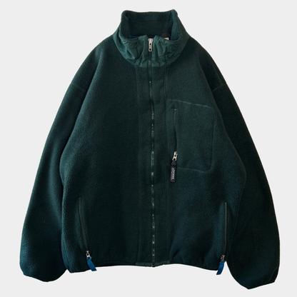 90's Patagonia パタゴニア フリースジャケット USA製　グリーン(XL)/A1145F-SO