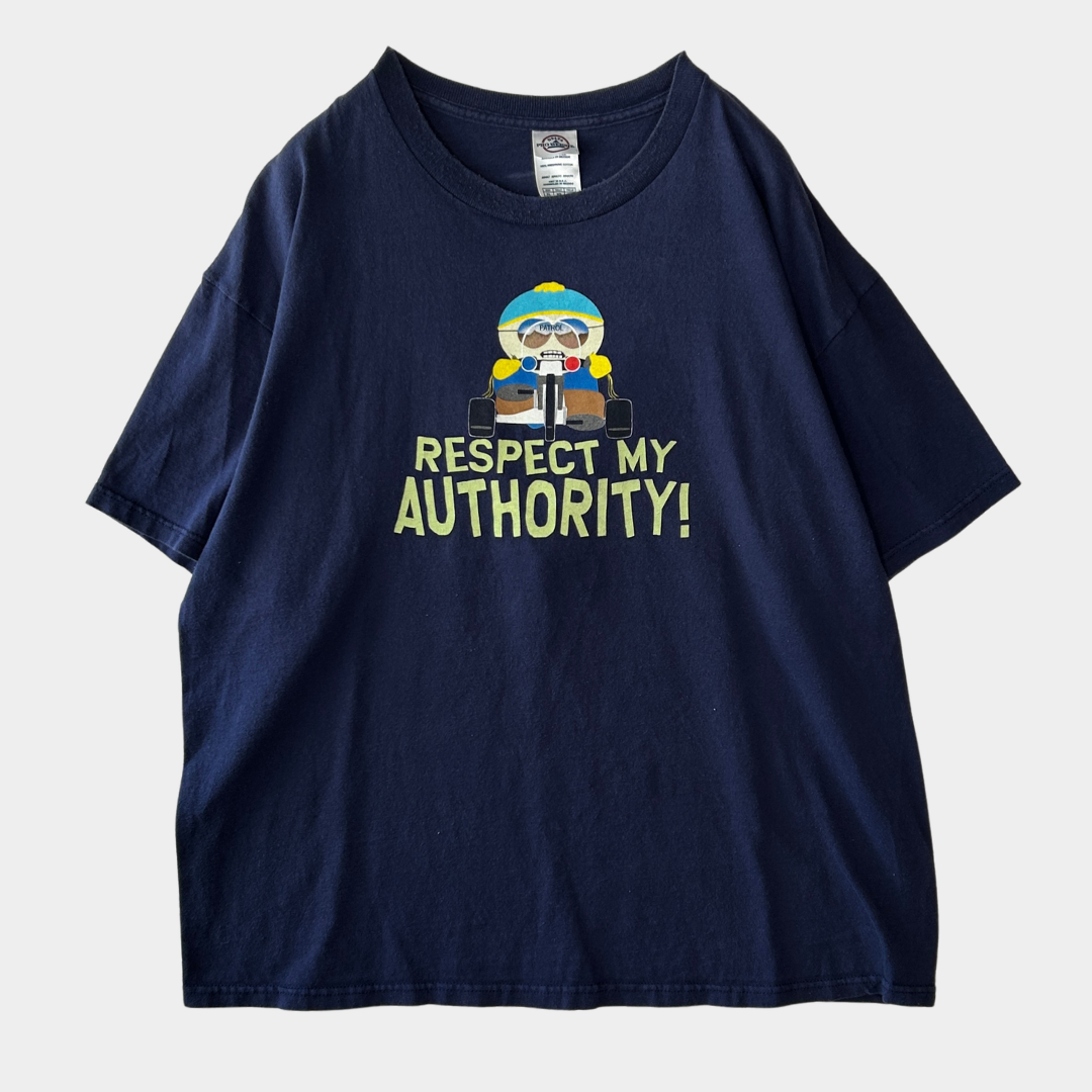 00's Delta サウスパーク "Respect My Authority!" キャラクターTシャツ 紺 (XL)/C1008T-SO