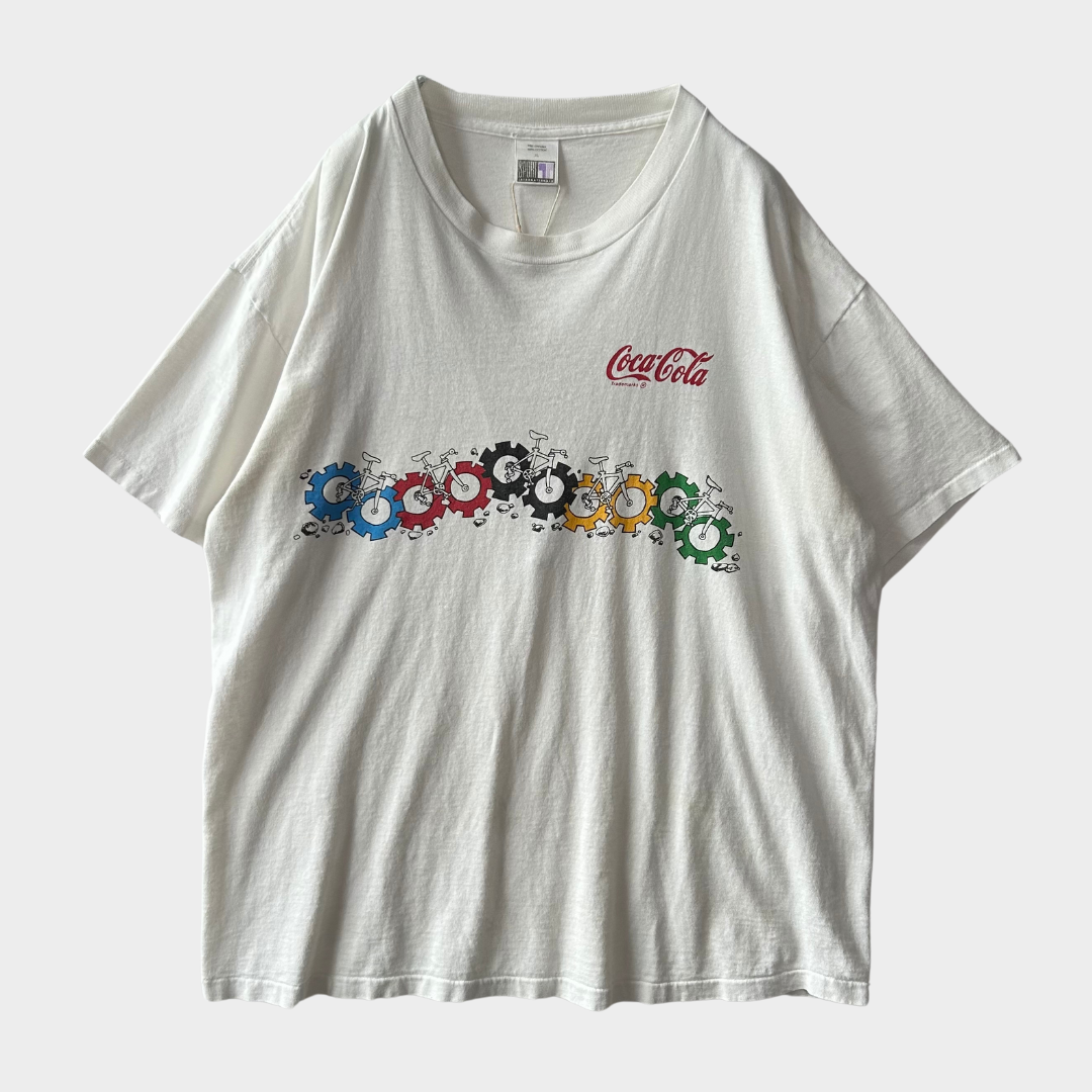 90's Coca-Cola 1990 WORLD MOUNTAIN BIKE CHAMPIONSHIPS コーラ Tシャツ 白 (XL)/B2181T-SO
